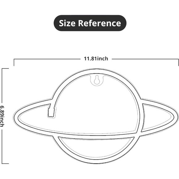 Planet Neon Sign USB Powered Planet Light Led Aesthetic Hanging for Bedroom - Picture 6 of 9